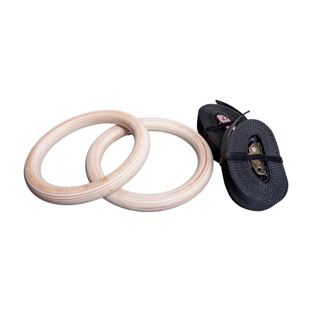 Wooden Gym Rings Pair 1.25 Diameter Fenix Equipment